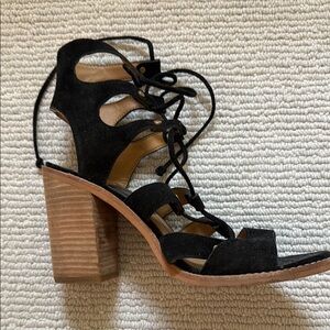 Dolce Vita Black Sandals with Lace-Up Design